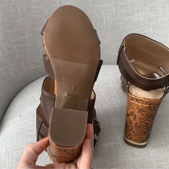 Mark Snake Embossed Ankle Booties Size 8 - Picture 5 of 6